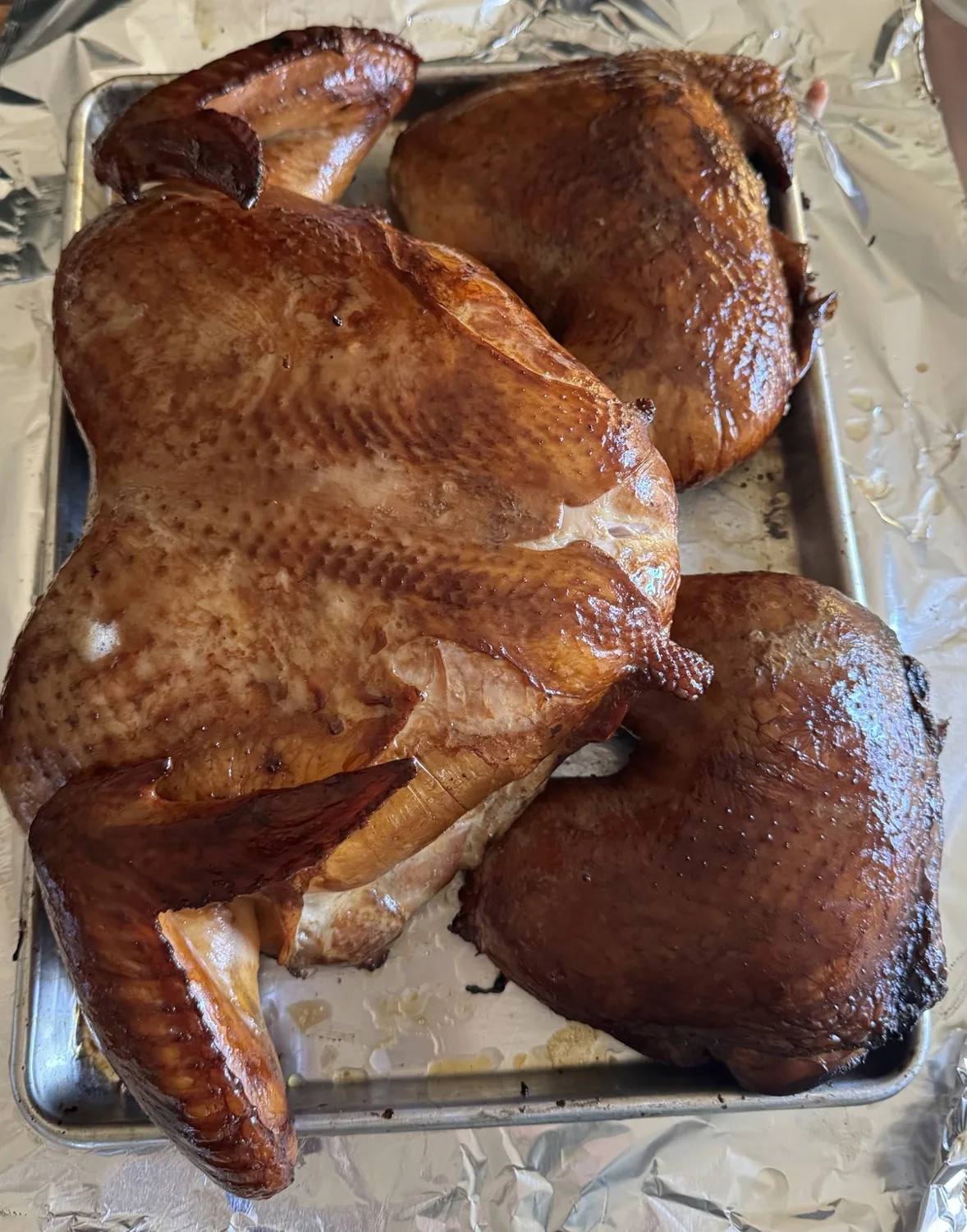 Golden smoked turkey